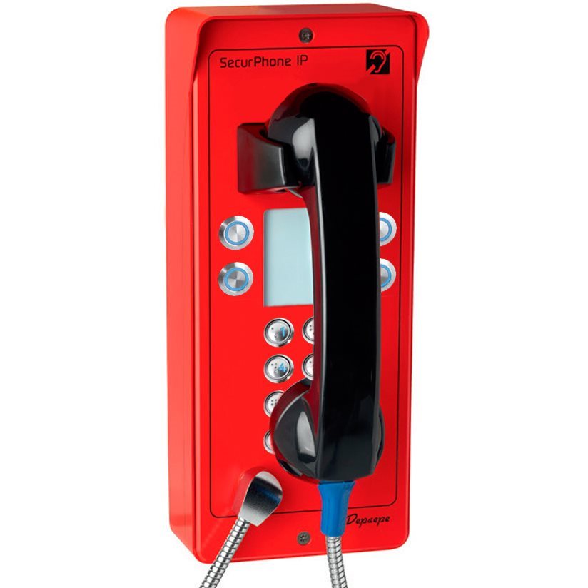   Téléphones SIP   Tlphone d'urgence ext avec clavier + 4 mm rouge PVI24R