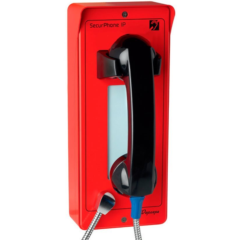   Téléphones SIP   Tlphone d'urgence extrieur sans clavier rouge PVI00R