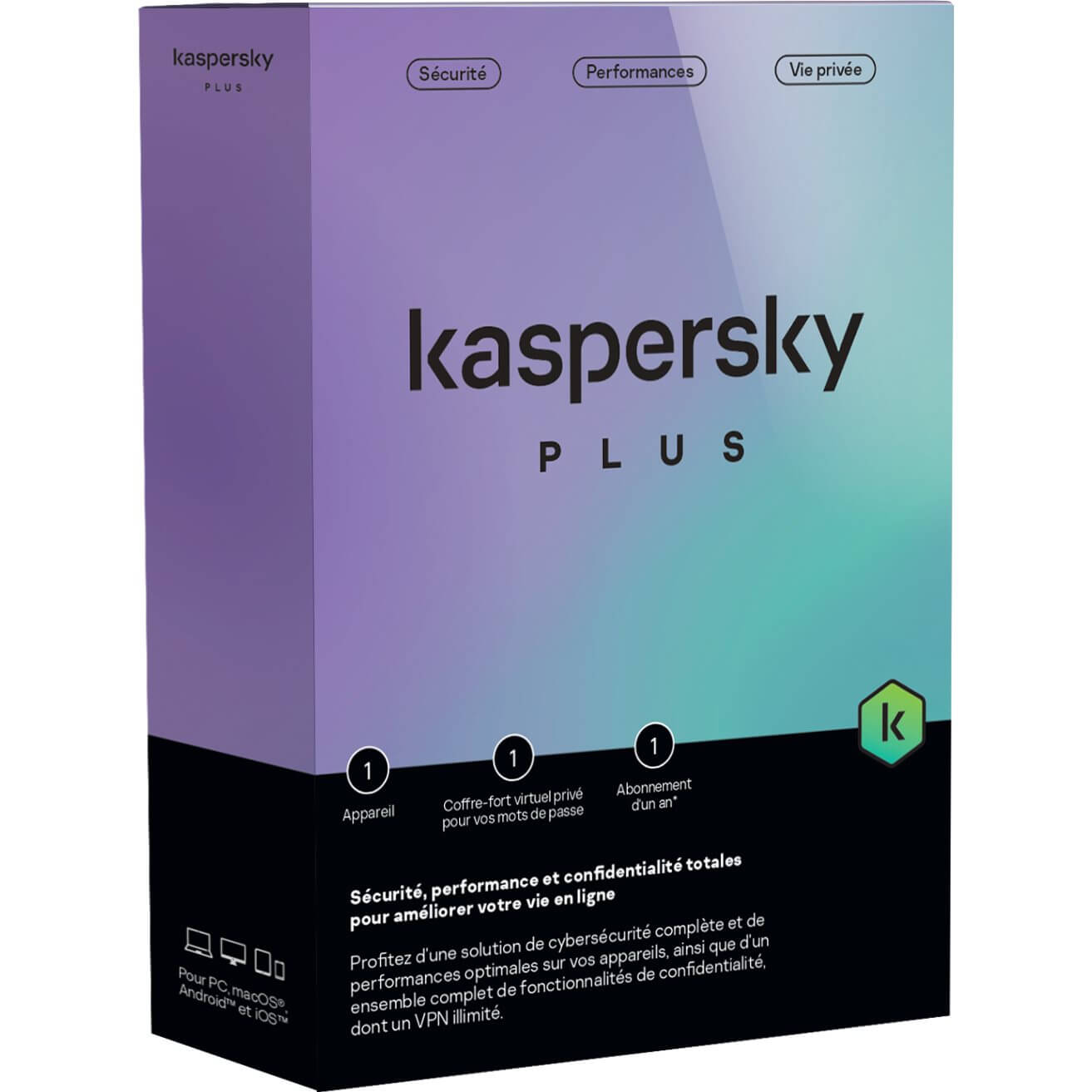   Les anti-virus monoposte   Kaspersky Plus 1 an 1 Poste  KL1042F5AFS